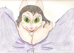  2015 annabelle anthro big_eyes black_hair breast_squish breasts cat chest_tuft clothing duo faceless_male feline female first_person_view fur green_eyes gssniper hair hi_res jeans looking_at_viewer male mammal open_mouth tongue tuft zipper 