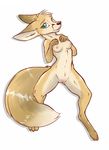  2015 breasts canine cute female fennec fox green_eyes lying mammal nude on_back onigrift pussy solo 