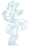  anthro apron bat canine cooking fox foxbat licking looking_at_viewer male mammal milkteatown mill millennius pinup pose sheath solo spoon tongue tongue_out wings 