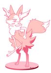  anthro blush braixen canine digitigrade female fox fur hand_on_hip kemono mammal monochrome nintendo open_mouth pok&eacute;mon sd_(artist) solo stick video_games yellow_fur 