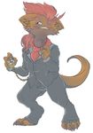  anthro anthrofied beelzemon_(artist) fan_character ga&euml;l_the_scrafty male necktie nintendo one_eye_closed pocket_watch pok&eacute;mon scrafty shy solo standing suit video_games 