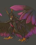  2012 anthro avian beak feathered_wings gryphon male neltruin penis radiac solo talons tapering_penis winged_arms wings 