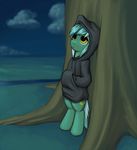  2012 anthro clothed clothing cutie_mark equine female friendship_is_magic hair hoodie horn lurarin lyra_heartstrings_(mlp) mammal my_little_pony outside solo unicorn yellow_eyes 