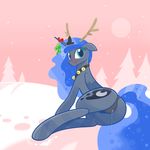 anus bell blush braddo cervine clitoris collar dripping equine female friendship_is_magic horn looking_at_viewer looking_back mammal mistletoe my_little_pony plant presenting princess_luna_(mlp) puffy_anus pussy pussy_juice reindeer smile solo winged_unicorn wings 