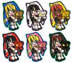  6+boys :3 :d alternate_color anger_vein angry ankle_boots aqua_eyes bare_arms black_boots black_gloves black_hair black_ribbon black_veil black_vest blonde_hair blue_boots blue_eyes blue_outline blue_veil blue_vest boots bridget_(guilty_gear) brown_hair brown_ribbon color_variation cross cross_print dark-skinned_male dark_skin deformed full_body gloves green_eyes green_outline guilty_gear guilty_gear_xx holding holding_stuffed_toy legs_together long_sidelocks multiple_boys neck_ribbon no_pupils nun nyar object_belt official_alternate_color open_mouth outline oversized_object pink_boots pink_veil pink_vest player_2 print_wrist_cuffs purple_eyes purple_outline red_boots red_hair red_ribbon red_veil red_vest ribbon roger_(guilty_gear) shirt short_hair short_hair_with_long_locks sidelocks simple_background sleeveless sleeveless_shirt smile socks standing stuffed_animal stuffed_toy teddy_bear trap turning_head two-sided_veil variations veil vest white_background white_boots white_shirt white_socks white_trim white_veil white_vest white_wrist_cuffs wrist_cuffs yellow_boots yellow_ribbon yellow_veil yellow_vest |_| 