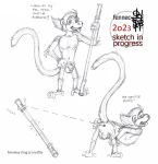 anthro anus fennec_(artist) haplorhine journey_to_the_west male mammal monkey monkey_king_(netflix) nude presenting primate stick sun_wukong the_monkey_king_(netflix)