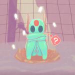 1:1 2025 absurd_res antennae_(anatomy) anus black_eyes butt butt_from_the_front chinese_description curled_up darkened_anus darkened_genitalia darkened_vulva digital_drawing_(artwork) digital_media_(artwork) female female_humanoid fetal_pose front_view full-length_portrait genitals glistening glistening_anus glistening_body glistening_genitalia glistening_vulva hi_res humanoid inside iterator_(rain_world) knees_pulled_up looking_at_viewer looks_to_the_moon_(rain_world) neotrinya neuron_fly nude nude_female nude_humanoid plump_labia portrait puffy_anus question_mark rain_world sitting solo teal_anus teal_body teal_vulva thought_bubble videocult vulva