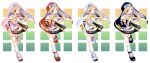  1boy alternate_color ankle_boots bare_shoulders bike_shorts black_boots black_gloves black_shorts black_veil black_vest blonde_hair blush boots border bridget_(guilty_gear) closed_mouth color_variation cross cross_print dotted_background finger_to_mouth fingerless_gloves floating_clothes floating_hair foot_up_heel_up full_body gloves gradient_background guilty_gear guilty_gear_xx guimpe hair_between_eyes hand_on_own_hip invisible_floor kneehighs kuro_(nao_krd) long_sidelocks looking_at_viewer male_focus mars_symbol neck_ribbon nun object_belt official_alternate_color on_floor one_eye_closed outline outside_border oversized_object palette_swap pink_boots pink_veil pink_vest player_2 print_wrist_cuffs red_boots red_veil red_vest ribbon shirt short_hair short_hair_with_long_locks shorts sidelocks sleeveless sleeveless_shirt smile socks solo standing standing_on_one_leg trap two-sided_veil variations veil vest white_boots white_border white_outline white_shirt white_socks white_trim white_veil white_vest white_wrist_cuffs wrist_cuffs yellow_ribbon 
