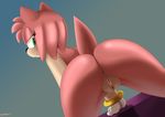  amy_rose anthro anus black_nose butt devo87 female fur green_eyes looking_back nude pink_fur presenting presenting_hindquarters pussy sega simple_background smile solo sonic_(series) 