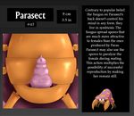  2015 arthropod english_text feral insect male nintendo parasect penis pok&eacute;dex pok&eacute;mon solo text video_games zekromlover 