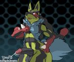  abs anthro balls black_fur blush canine cum dante-feline erection fluffy fur lucario male mammal manly mega_evolution mega_lucario muscles navel nintendo penis pointy_ears pok&eacute;mon red_eyes shadow shiny smile solo spikes teeth tongue uncut vein video_games wide_hips yellow_fur 