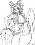  abs anthro avencri beach_ball big_breasts bikini breasts cleavage clothed clothing dragon ear_fins female freckles hair hands_on_hips horn looking_at_viewer mayte navel non-mammal_breasts reptile scalie sea_serpent sketch smile solo spots standing swimsuit thick_tail thigh_gap 