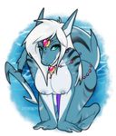  2014 all_fours alpha_channel anthro big_breasts blue_eyes breasts digital_media_(artwork) female fish hair hanging_breasts jewelry long_hair looking_at_viewer marine nipples nude porin seductive shark solo vera_(viswey) white_hair 