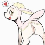  2015 anus blush butt cervine cute deer deerling edit female feral florecentmoo hooves looking_at_viewer mammal nintendo open_mouth plain_background pok&eacute;mon presenting pussy solo video_games 