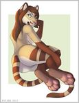 2014 anthro anyare anyare_(character) breasts feline female fur hair looking_at_viewer mammal nude paws smile solo 