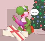  2014 anthro bad_dragon big_dildo christmas christmas_tree creaturecorp dialogue dildo english_text gift holidays male mario_bros nintendo scalie sex_toy solo text tree unsure video_games yoshi 