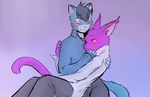  azureblues blush cat clothing cuddling duo feline male mammal morenatsu shin_kuroi tohfu 