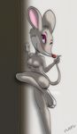  bigger_version_at_the_source blush breasts doorway female geronimo_stilton mammal miniferu mouse nude one_eye_closed pose rodent solo thea_stilton wink 