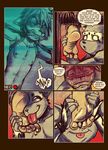  anthro blush canine comic english_text fennec foot_fetish fox gag gay imp impximon male mammal nipples restrained smile text tongue 