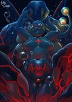 2025 antennae_(anatomy) anthro areola arm_markings belly belly_markings big_breasts bioluminescence black_sclera blue_areola blue_body blue_nipples breasts bubble chest_gem dated duo facial_markings female female_humanoid fingers front_view gem generation_3_pokemon generation_4_pokemon genitals glowing glowing_markings hand_on_chest hand_on_leg hand_on_thigh head_markings hi_res humanoid humanoid_genitalia humanoid_on_anthro humanoid_vulva interspecies kyogre legendary_pokemon male male/female male_anthro manaphy marine markings multicolored_body navel nintendo nipples nude nude_anthro nude_female nude_humanoid nude_male pokemon pokemon_(species) pokemorph pupils raised_arms red_body red_gem red_markings sea signature smile teeth underwater veiny_arms vulva water white_body yellow_eyes yultzr