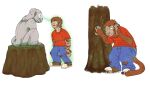blep clothing curse cursed_object dizzy feral haplorhine hi_res human hypnosis hypnotic_eyes idol_(object) magic male mammal mind_control monkey nerdi_serdi primate sculpture solo statue stone_sculpture stone_statue tongue tongue_out torn_clothing transformation transformation_sequence transformation_through_hypnosis