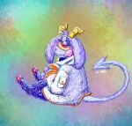 1_eye 1mp 2025 2_horns abstract_background artist_name big_butt bodily_fluids bottomless bovid butt caprine caprine_demon clothed clothing coat colored colored_nails demon digital_drawing_(artwork) digital_media_(artwork) english_text floppy_ears frown fur genital_fluids genitals head_tuft hi_res hooved_toes hooves horn imp long_ears long_tail mammal nails open_mouth pink_nails pink_tail prince_gamon_(1mp) purple_body purple_skin red_hooves shaded signature simple_background sitting spade_tail tail teeth text thick_thighs topwear topwear_only tuft white_clothing white_coat white_topwear wide_hips yellow_horn