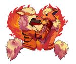  anthro arcanine blonde_hair blue_eyes brown_fur canine eeveelution facial_markings flareon fur hair licking male mammal markings mongoose nintendo plain_background pok&eacute;mon seth_h&auml;ser solarbyte tongue tongue_out video_games wolf 