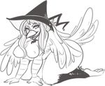  2014 anthro ass_up avian female halloween holidays magic_user monochrome overweight solo tehbuttercookie witch 