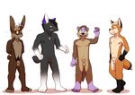  anthro balls canine coyote flaccid fox group jackalope lagomorph male mammal mustelid nude otter penis sheath uncut zawmg 