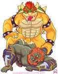  abs anal anal_penetration anthro bowser bracelet cum cum_in_ass cum_inside cum_while_penetrated dragon duo facial_hair ganondorf gay hair horn human jewelry king koopa leg_grab looking_at_viewer male mammal mario_bros muscles nintendo orgasm pecs penetration penis red_eyes red_hair reptile royalty saliva scalie sex shell smile spiked_bracelet spikes tongue tongue_out turtle video_games yellow_eyes yellow_skin 