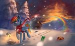  2014 equine female feral friendship_is_magic gift mammal my_little_pony pegasus rain-gear rainbow_dash_(mlp) solo wings winter 
