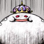  1other :i colored_pencil colored_pencil_(medium) commentary_request crown dimple dragon_quest e-jun-ccf hatching_(texture) linear_hatching metal_king pencil red_eyes slime_(creature) slime_(megami_tensei) slime_(substance) solid_oval_eyes solo traditional_media 