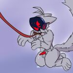 a.r._probert anthro armor bdsm big_tail blue_armor blush bodily_fluids collar dripping duo erection fluffy fur genital_fluids genitals grey_body grey_fur hi_res just172ordinary kneeling leaking_precum leash looking_up machine male nude nude_male penis petplay precum precum_drip protogen roleplay solo tail tapering_penis