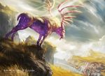  antlers cervine city cliff deer dutch_angle feral horn landscape light magic_the_gathering male mammal nature official_art outside quadruped sam_burley side_view sky star 