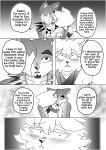 absurd_res affectionate after_sex afterglow anthro biped black_and_white blush blush_lines bone bottomwear breasts canid canine canis claws close-up clothed clothing collarbone comic dialogue digital_media_(artwork) duo efradraws english_text eyewear face_lick facial_hair fangs feathers female female_anthro halftone hi_res kasni_(efradraws) licking male male/female male_anthro mammal monochrome muscular muscular_anthro muscular_male northwind_(efradraws) romantic romantic_ambiance romantic_couple simple_background skirt skull teeth tender tenderness text tongue tribal uspul_(efradraws) wolf