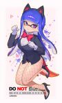  1girl :3 animal_ear_hairband animal_ears artist_name black_hairband blue_hair bow bowtie breasts cat_ear_hairband cat_ears closed_mouth commentary eyelashes fake_animal_ears fishnet_pantyhose fishnets full_body gloves gradient_hair hairband high_heels highres inkling inkling_girl inkling_player_character jinkoika large_breasts long_hair looking_at_viewer multicolored_hair pantyhose paw_pose purple_eyes purple_hair red_bow red_bowtie smile solo splatoon_(series) symbol-only_commentary tentacle_hair two-tone_hair watermark white_background white_gloves 