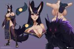  2026 2_horns animal_humanoid anthro armwear big_breasts black_body black_fur black_hair black_sclera breasts bridal_gauntlets canid canid_humanoid canine canine_humanoid clothed clothed_female clothed_humanoid clothing demon doomthewolf dress female fluffy fluffy_tail footwear fur glowing glowing_eyes grey_armwear grey_bridal_gauntlets grey_clothing grey_legwear grey_thigh_highs hair hatred_(doomthewolf) hi_res horn humanoid legwear looking_at_viewer mammal mammal_humanoid mythological_canine mythological_creature mythology nude nude_anthro nude_female pink_eyes solo tail tattoo thigh_highs toeless_footwear werecanid werecanine werecreature werewolf wolf_humanoid 