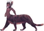  2014 cute digital_media_(artwork) feline full-length_portrait grey_hair hair human hybrid male mammal nude rudragon solo taur tiger 
