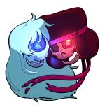 accessory afro alien alien_humanoid ambiguous_gender animated_skeleton blue_hair bone cartoon_network cyclops digital_media_(artwork) discount-supervillain duo floating gem_(species) glowing_gem hair headband humanoid not_furry ruby_(gem_species) ruby_(steven_universe) sapphire_(gem_species) sapphire_(steven_universe) skeleton skull steven_universe teeth undead