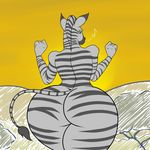  anthro big_butt butt equine female mammal solo zebra zp92 