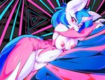  anthro big_breasts blue_hair breasts clothed clothing equine erect_nipples female friendship_is_magic fur hair horn mammal me!me!me! my_little_pony nipple_piercing nipples open_mouth piercing pussy red_eyes skimpy slugbox solo teeth tongue triangle unicorn vinyl_scratch_(mlp) 