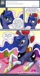  2014 blush english_text equine female feral friendship_is_magic horn john_joseco looking_at_viewer mammal my_little_pony princess_luna_(mlp) socks solo text winged_unicorn wings 