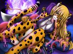  amber_eyes big_breasts blonde_hair breasts cheetah cleavage clothed clothing doll feline female fur group hair long_hair mammal micro mihari sageofotherworlds skimpy solo_focus spots 