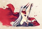  clothing demon female hair horn humanoid katana long_hair not_furry solo sword underwear weapon white_hair ヒエラポリスとパムッカレ 