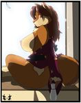  anthro big_breasts breasts canine female fox mammal nipples red_eyes rohanscribe smile solo 