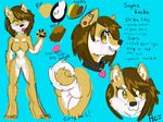  &lt;3 :3 anthro big_breasts blue_background breasts brown_eyes butt canine collar cute digital_media_(artwork) dog ear_piercing english_text female fur hannahugs mammal model_sheet naturally_censored nude piercing plain_background shiba_inu sketch solo sophie_kaede tan_fur text tongue tongue_out 