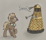  dalek digital_media_(artwork) doctor_whooves_(mlp) duo english_text equine eye_contact friendship_is_magic horse male mammal my_little_pony petrock pony sonic_screwdriver speech_bubble text 