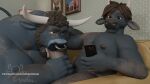 16:9 3d_(artwork) 5_fingers anthro big_penis blue_body blue_nipples bovid bovine brown_eyes brown_hair cattle codans cowdan detailed_background digital_media_(artwork) duo electronics facial_piercing father_(lore) father_and_child_(lore) father_and_son_(lore) fellatio femboy fingers furniture genitals gold_piercing hair hi_res horn incest_(lore) male male/male mammal mottled nipples nose_piercing nose_ring nude odis_(codans) oral parent_(lore) parent_and_child_(lore) parent_and_son_(lore) penile penis phone piercing ring_piercing sex sitting size_difference small_dom_big_sub sofa sofa_sex son_(lore) son_penetrating_father submissive submissive_male tongue tongue_out watermark widescreen
