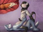  anal blue_eyes blue_fur blush canine cum cum_in_ass cum_inside digital_media_(artwork) duo feline fur gay hair internal knot knotting male mammal mytigertail orgasm paws penis precum sex white_fur 