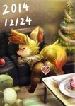  anthro bent_over blush braixen butt canine censored christmas christmas_tree dated female fork fox holidays looking_back mammal nintendo open_mouth plate pok&eacute;ball pok&eacute;mon pokepuff red_eyes sofa solo staryu tree video_games 